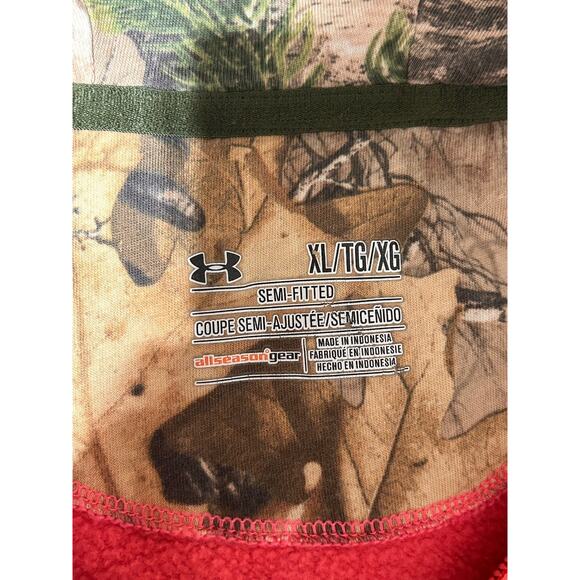 Under Armour Womens Sz XL Sweatshirt Full Zip Hoodie Pink Camo Semi Fitted - Picture 3 of 11